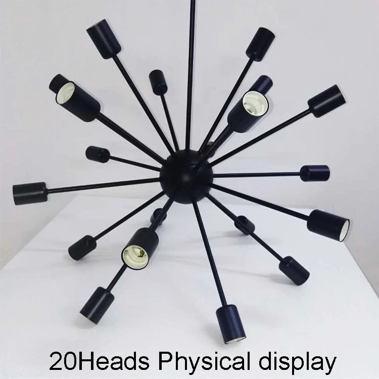 E27 Edison Bulbs Vintage Industrial Loft Pendant Light 12/16/18/20 Head Sputnik Pendant Lamp Restaurant Bar Lights