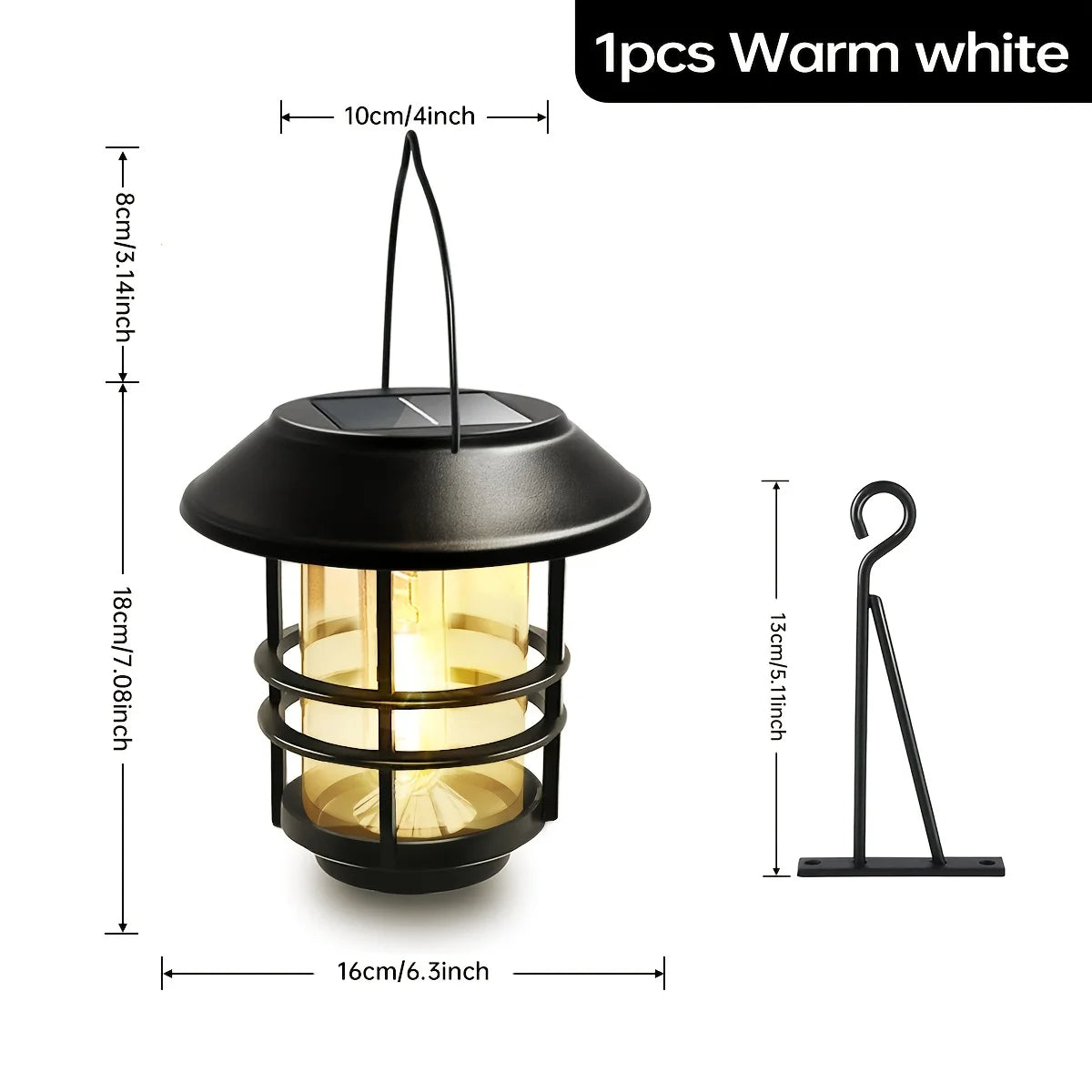 Solar Lantern Outdoor Hanging Lantern Flickering Flame Solar Lights Waterproof IP44 Garden Lights Patio Lights Porch Lights Wall Mounted Fence Lights Dusk to Dawn Auto On Off LED Lantern Decorative Outdoor Lighting Warm Light