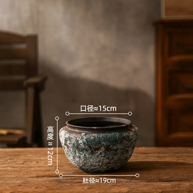 Retro Ceramic Vase Wabi Sabi Style Ikebana Flower Pots Table Decoration Flowers Arrangement Floral Vases Room Aesthetic Decor