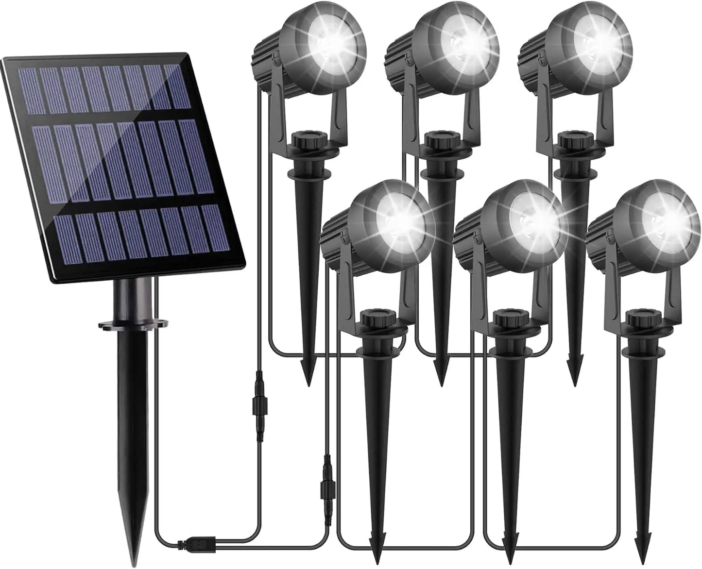 Solar Spot Lights Outdoor LED Solar Garden Lights RGB Color Changing Landscape Lighting Waterproof IP65 Solar Powered Spotlights for Yard Lawn Pathway Driveway Patio Tree Up light Warm White Cold light
