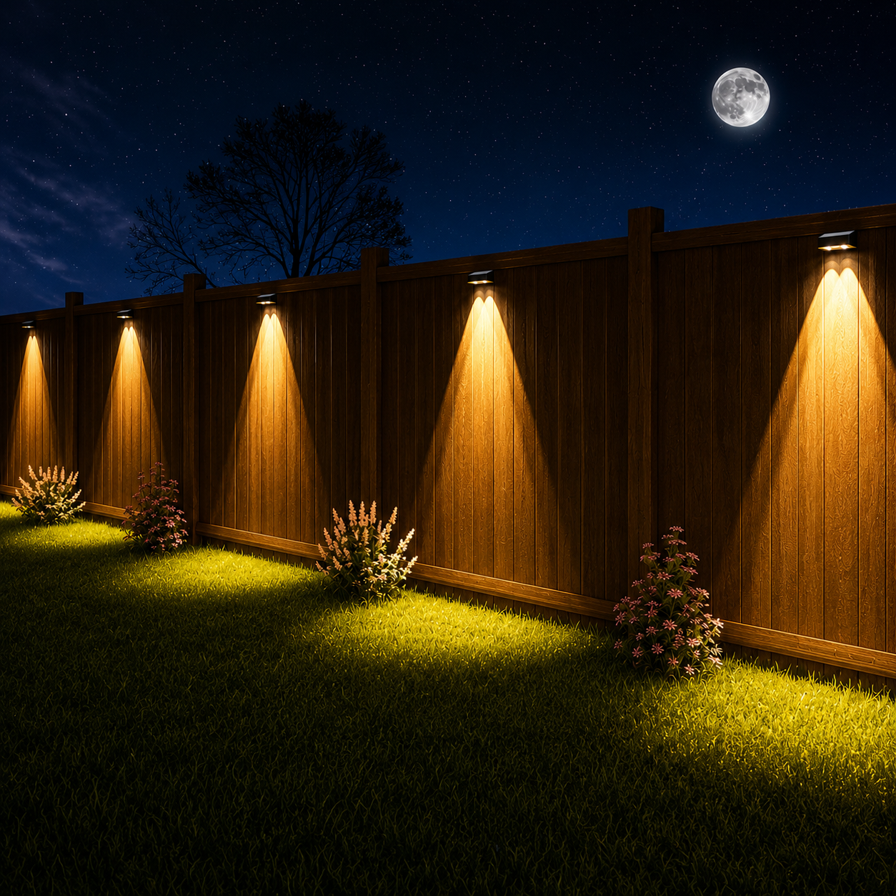 Solar Outdoor 8 Pack Solar Fence Lights Outdoor Waterproof IP55 LED Solar Deck Lights for Yard Patio Garden Pathway Landscape Wall Mounted Colorful Fixed Color Fence Lighting 12-16 Hours Runtime