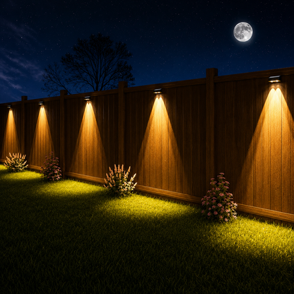 Solar Outdoor 8 Pack Solar Fence Lights Outdoor Waterproof IP55 LED Solar Deck Lights for Yard Patio Garden Pathway Landscape Wall Mounted Colorful Fixed Color Fence Lighting 12-16 Hours Runtime