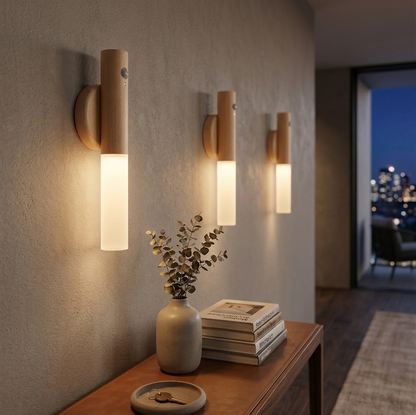 Motion Sensor Night Light LED Rechargeable Magnetic Wall Lamp Wireless Battery Operated Stick On Lights for Living room Hallway Bedroom Stairs Bathroom Cabinets Decor Kitchen Under Cabinet Light Warm White Dimmable USB Charging