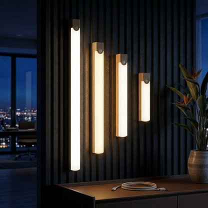 LED Motion Sensor Light Kitchen Lights for Kitchen Bedroom Wardrobe Stair Hallway Restaurant Indoor Rechargeable Strip Wardrobe Lighting Battery Operated Magnetic