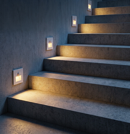 LED Step Lights Indoor Stair Lights Motion Sensor Wall Lights Recessed Staircase Lighting Step Lamp Hallway Night Light Bedroom Closet Cabinet Living Room Lights PIR Sensor Warm White 3000K AC 110V 220V Automatic On Off