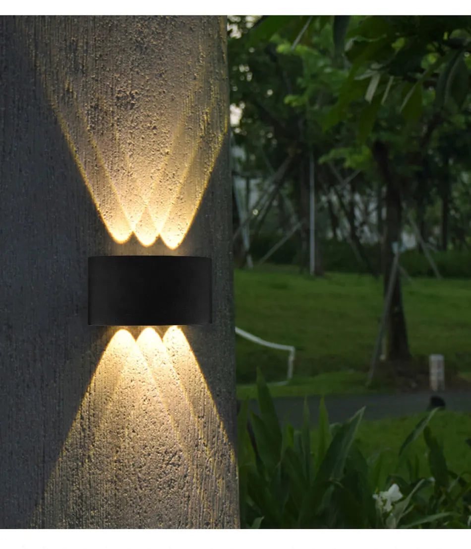 Luxury LED Wall Light Modern Up Down Wall Sconce Black Aluminum Indoor Outdoor Waterproof IP65 Bedroom Living Room Hallway Porch Garden Hotel Lighting