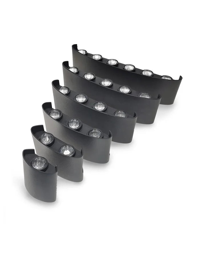 Luxury LED Wall Light Modern Up Down Wall Sconce Black Aluminum Indoor Outdoor Waterproof IP65 Bedroom Living Room Hallway Porch Garden Hotel Lighting