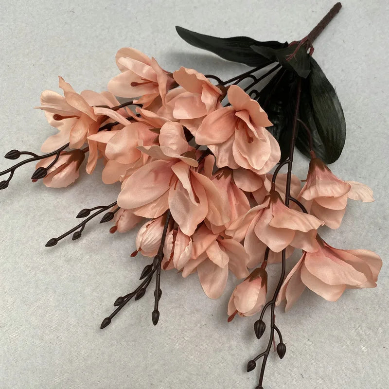 Artificial Flower Bundle Autumn Magnolia Home Outdoor Garden Decoration Floor Decoration Cloth Magnolia Wedding Decoration