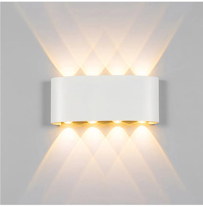 Luxury LED Wall Light Modern Up Down Wall Sconce Black Aluminum Indoor Outdoor Waterproof IP65 Bedroom Living Room Hallway Porch Garden Hotel Lighting