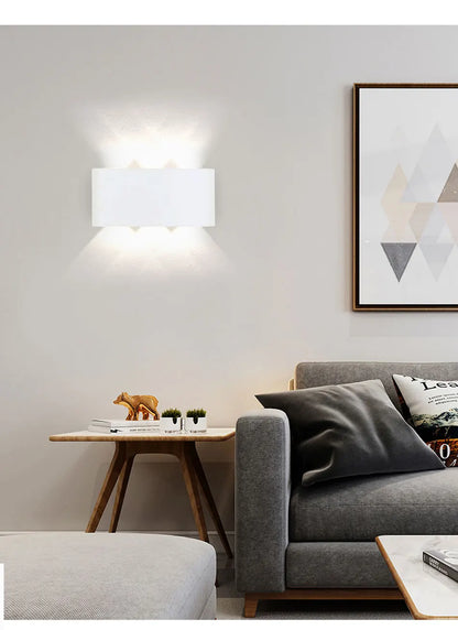 Luxury LED Wall Light Modern Up Down Wall Sconce Black Aluminum Indoor Outdoor Waterproof IP65 Bedroom Living Room Hallway Porch Garden Hotel Lighting