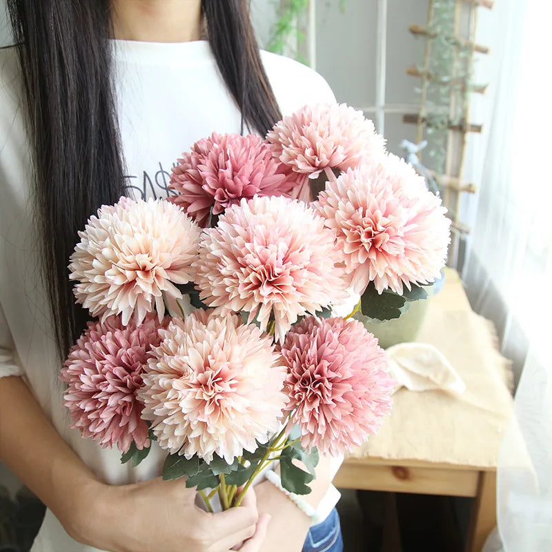 3/5Pcs Hydrangea Artificial Flowers Bouquet For Home Bedroom Decor Wedding Decoration Craft Vases Flower Arrangement Accessories