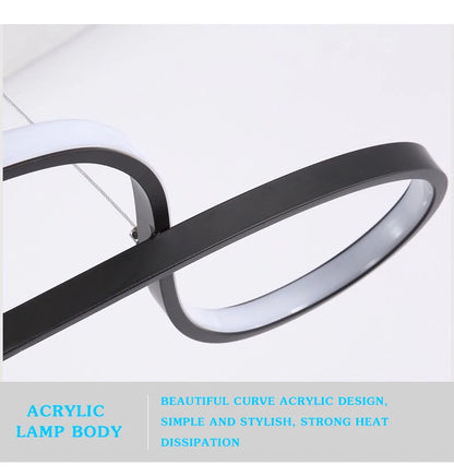 Modern Kitchen Island Pendant Lights Bar Table Dining Room Decor Hanging Lights Remote Dimming Kitchen Led Cord Pendant Lamp