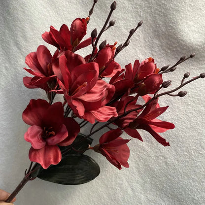 Artificial Flower Bundle Autumn Magnolia Home Outdoor Garden Decoration Floor Decoration Cloth Magnolia Wedding Decoration
