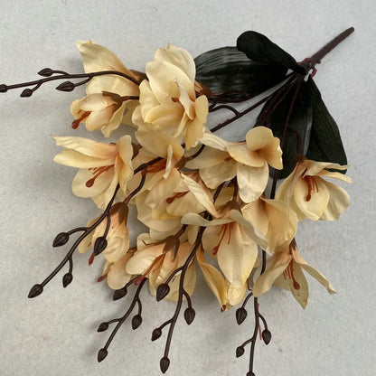Artificial Flower Bundle Autumn Magnolia Home Outdoor Garden Decoration Floor Decoration Cloth Magnolia Wedding Decoration