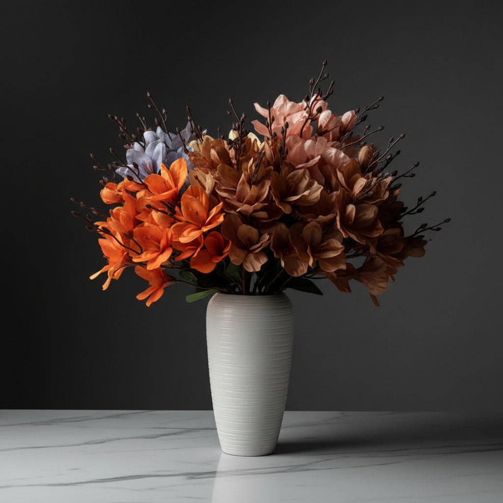 Artificial Flower Bundle Autumn Magnolia Home Outdoor Garden Decoration Floor Decoration Cloth Magnolia Wedding Decoration