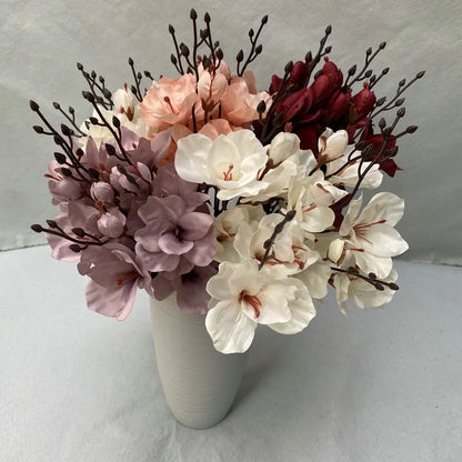 Artificial Flower Bundle Autumn Magnolia Home Outdoor Garden Decoration Floor Decoration Cloth Magnolia Wedding Decoration