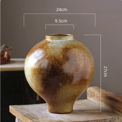 Coarse Earthenware Vase Ceramic Flower Pot Flower Vase Chinese Traditional Vintage Porcelain Earthenware Pot Flowerpot Vases