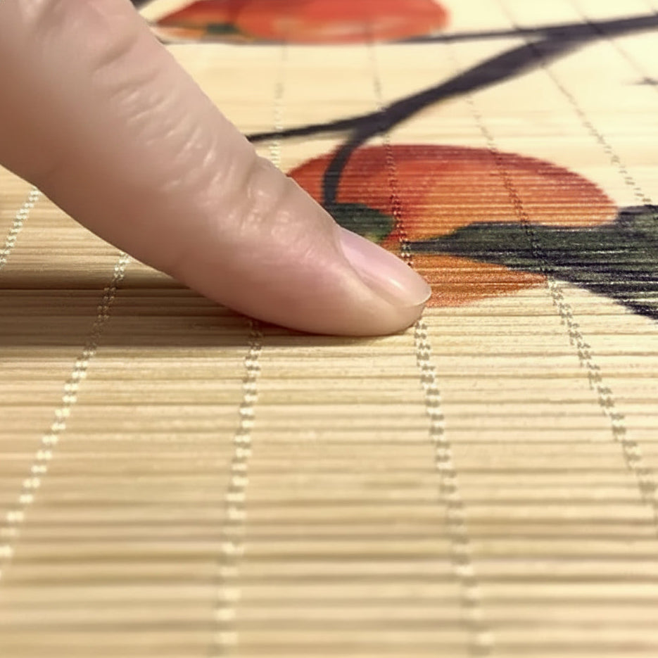 Chinese Bamboo Scroll Tapestry Wall Hanging, Zen Meditation Ink Art for Tea Room Living Room House Decor