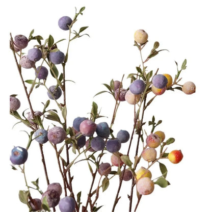 gardening fruit ornaments, long branches with frost, small apples fun plants, Christmas festive flower arrangement customization