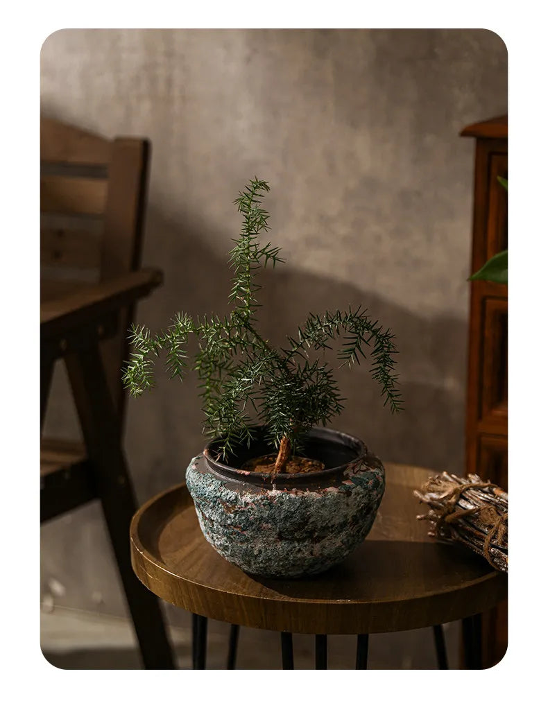 Retro Ceramic Vase Wabi Sabi Style Ikebana Flower Pots Table Decoration Flowers Arrangement Floral Vases Room Aesthetic Decor