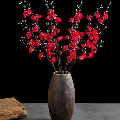 Artificial Flowers Silk Plum Blossom Peach Branch Newyear Christmas Home Vase Table Outdoor Garden Wedding Party Decor DIY Gifts