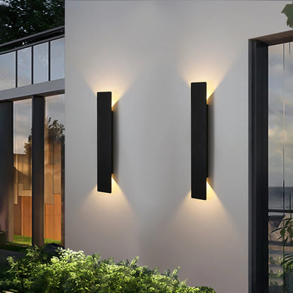 Modern Outdoor Waterproof Wall Light LED Exterior Wall Sconce IP65 Up Down Light Black White Wall Mounted Light Fixture Patio Garden Porch Garage Front Door House Light Aluminum Outdoor Lighting 110V 220V