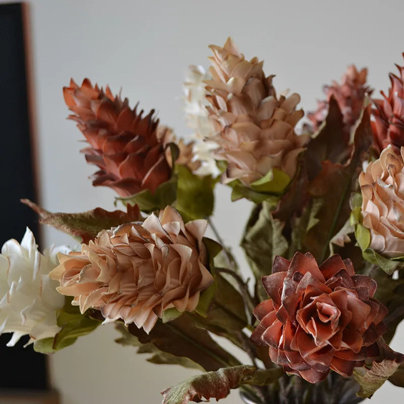 60CM Artificial Flower European Retro Home Decor Living Room Flower Arrangement Wedding Photography Prop Pineapple Flower
