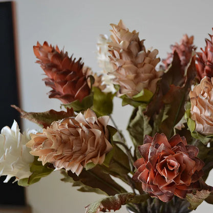 60CM Artificial Flower European Retro Home Decor Living Room Flower Arrangement Wedding Photography Prop Pineapple Flower