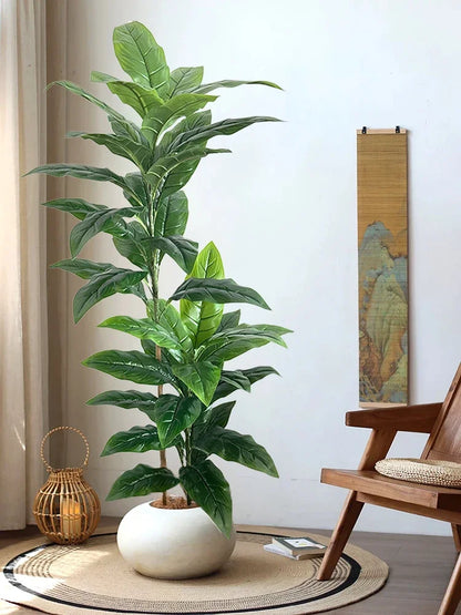 130-180cm Large Artificial Banana Tree Fake Tropical Plant Lifelike Big Leaf Plants For Home Office Hotel Cafe Shop Decoration