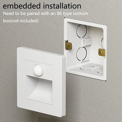 LED Step Lights Indoor Stair Lights Motion Sensor Wall Lights Recessed Staircase Lighting Step Lamp Hallway Night Light Bedroom Closet Cabinet Living Room Lights PIR Sensor Warm White 3000K AC 110V 220V Automatic On Off