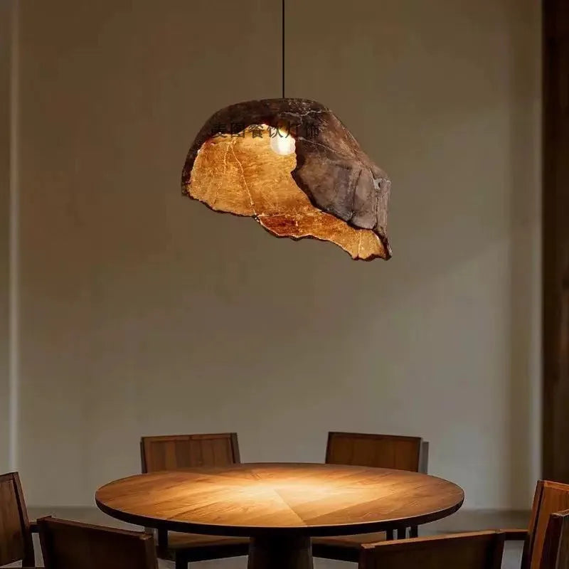Wabi sabi Style Dried Lotus Flower Pendant Lamp Japanese Retro Zen Theme Decorative Hanging Light for Guesthouse Pendant Light