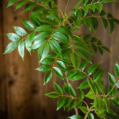 76-140cm Large Artificial Ficus Tree Branch Fake Lacquer Tree Plastic Banyan Plants Green Tall Palm Leaves For Home Garden Decor