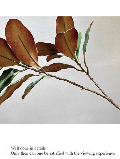 70CM Artificial Magnolia Leaves in Stock for Home Decoration White Bowls Flower Buds Leaf Shop Windows Magnolia Branches