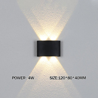 Luxury LED Wall Light Modern Up Down Wall Sconce Black Aluminum Indoor Outdoor Waterproof IP65 Bedroom Living Room Hallway Porch Garden Hotel Lighting