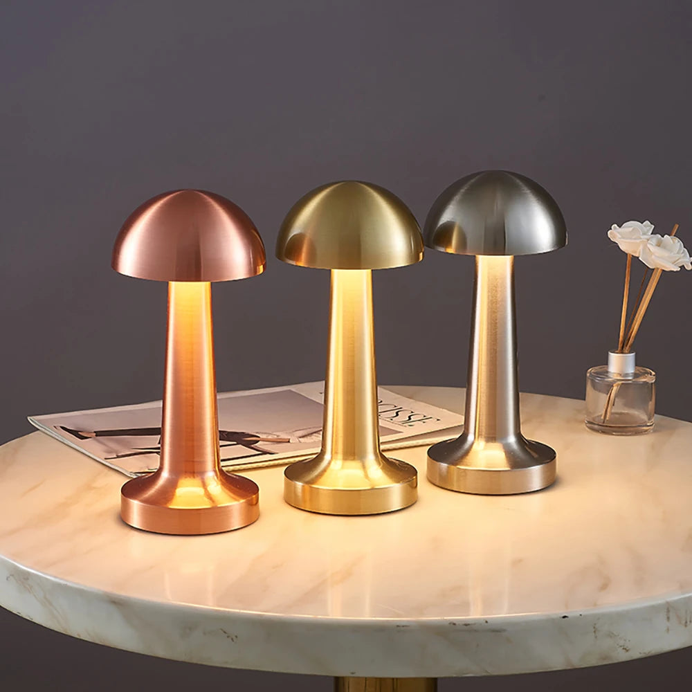 Retro Table Lamp Metal Touch Decor for Bar Coffee Restaurant Decoration Light Desk LED Rechargeable Night Light Bedroom Decor