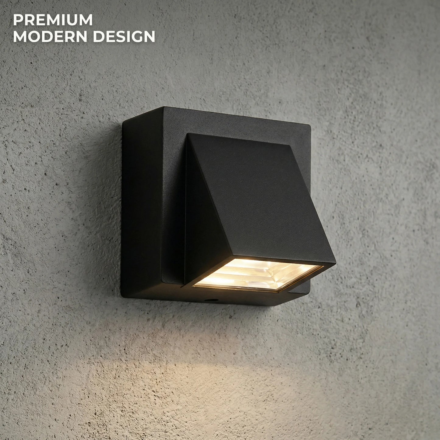 Modern Outdoor Wall Light LED Exterior Wall Sconce Waterproof IP65 Outside Wall Lamp Black Square Downlight Porch Light Patio Garden Garage Front Door House Wall Mounted Lighting Fixture Warm White Natural White Cold White