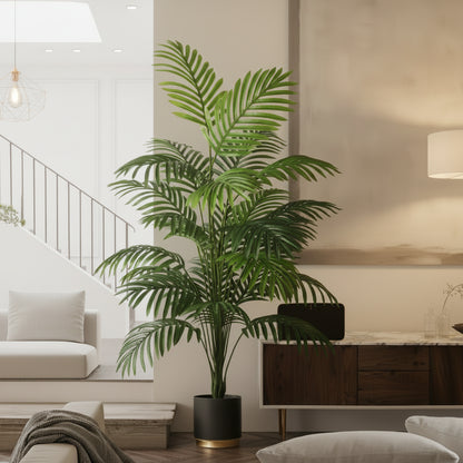 90-120cm Large Artificial Palm Tree Tropical Fake Plants Green Plastic Palm Leafs Big Monstera Tree Branch For Home Garden Decor