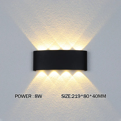 Luxury LED Wall Light Modern Up Down Wall Sconce Black Aluminum Indoor Outdoor Waterproof IP65 Bedroom Living Room Hallway Porch Garden Hotel Lighting