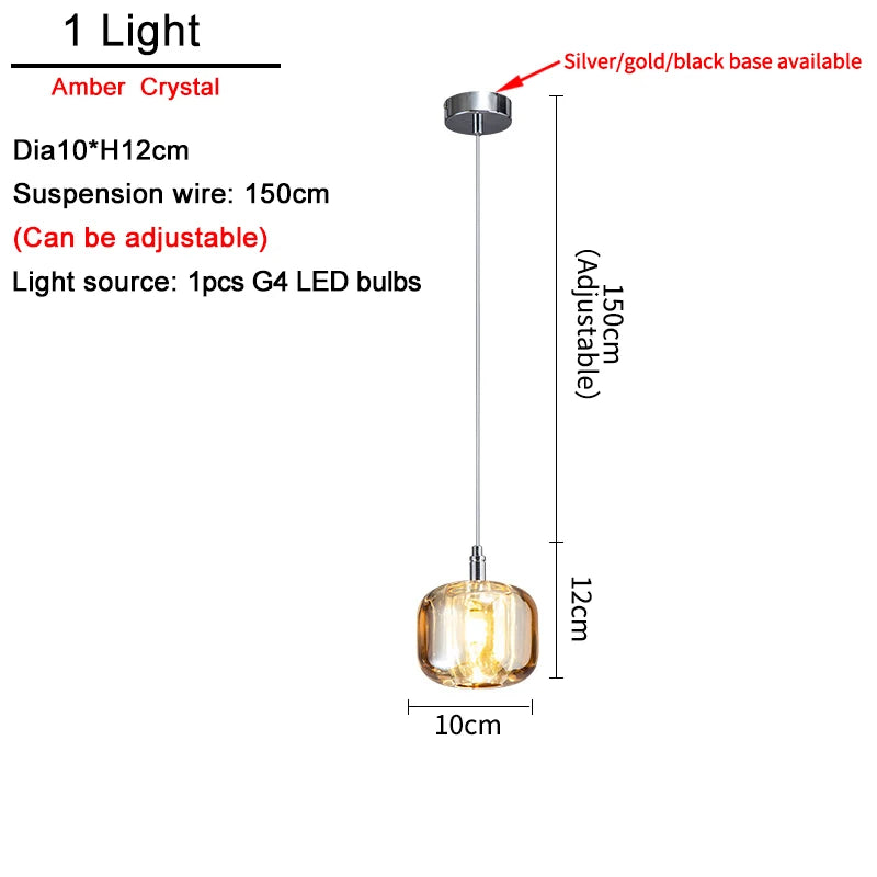 Modern Nordic LED Crystal Chandelier Luxury Pendant Light For Living Room Bedroom Dining Room Attic Kitchen Home Lustre Lamp