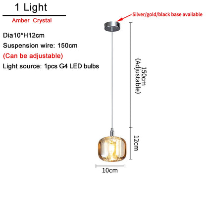 Modern Nordic LED Crystal Chandelier Luxury Pendant Light For Living Room Bedroom Dining Room Attic Kitchen Home Lustre Lamp