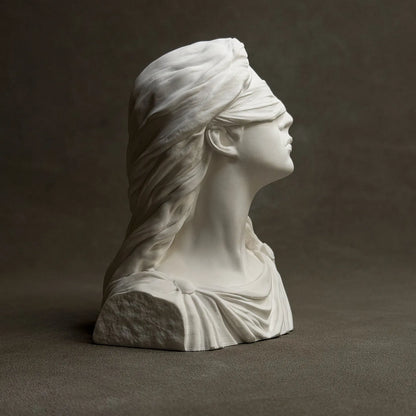 Goddess of Justice Themis Plaster Statue Desk Decoration Classical Artwork Half Body Characters Sculpture Room Aesthetic Decor