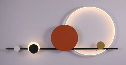 Modern Nordic Art Deco LED Wall Lamp 3000K Living Room Sofa Background Bedroom Bedside Hotel Hall Wall Lighting Creativity Decor