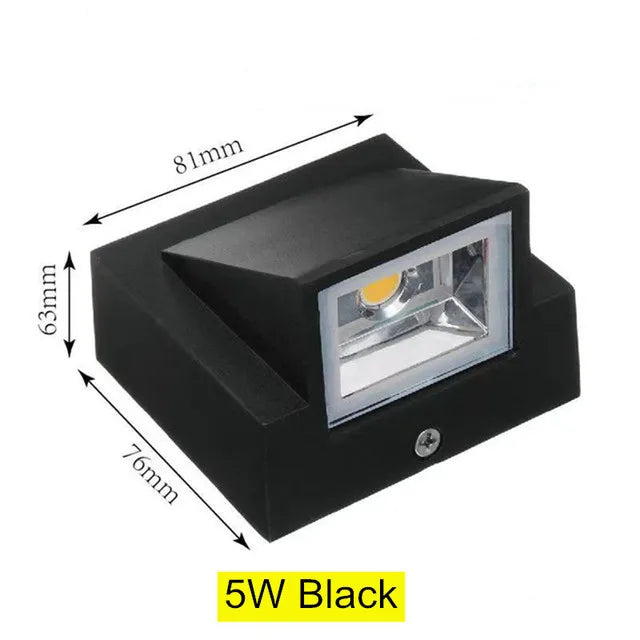 Luxury LED Wall Lamp Modern Up Down Wall Sconce Black Waterproof Aluminum Light Fixture Indoor Outdoor Bedroom Living Room Hallway Hotel Decor-5W 10W LED Wall Lamp Waterproof IP65 Outdoor Wall Light Sconce Balcony Garden Decoration Lighting Lamp
