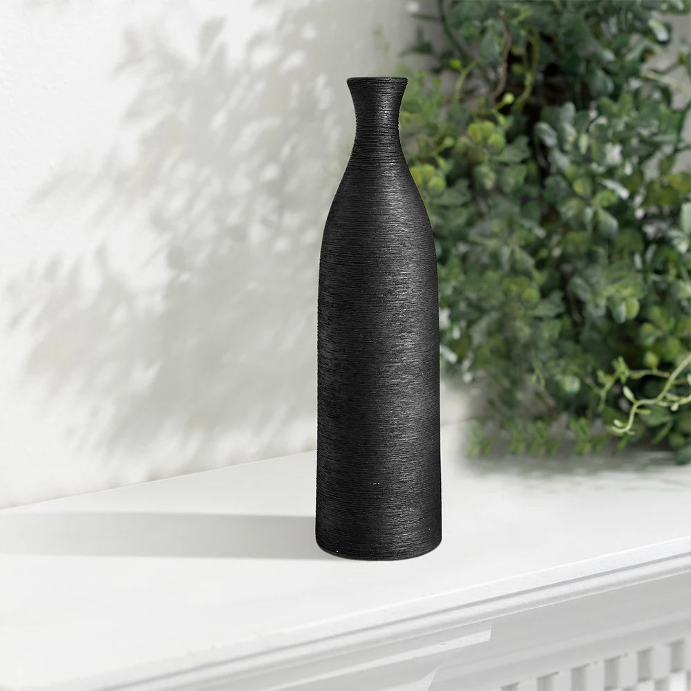 【Lifeideas】Nordic minimalist living room ceramic Morandi brushed dried flower decoration vase