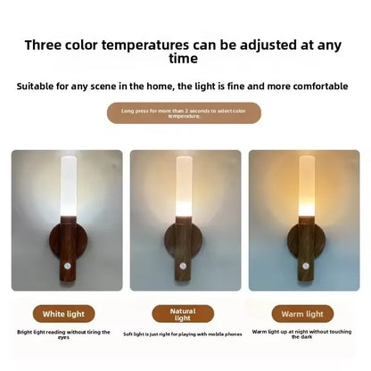 Motion Sensor Night Light LED Rechargeable Magnetic Wall Lamp Wireless Battery Operated Stick On Lights for Living room Hallway Bedroom Stairs Bathroom Cabinets Decor Kitchen Under Cabinet Light Warm White Dimmable USB Charging