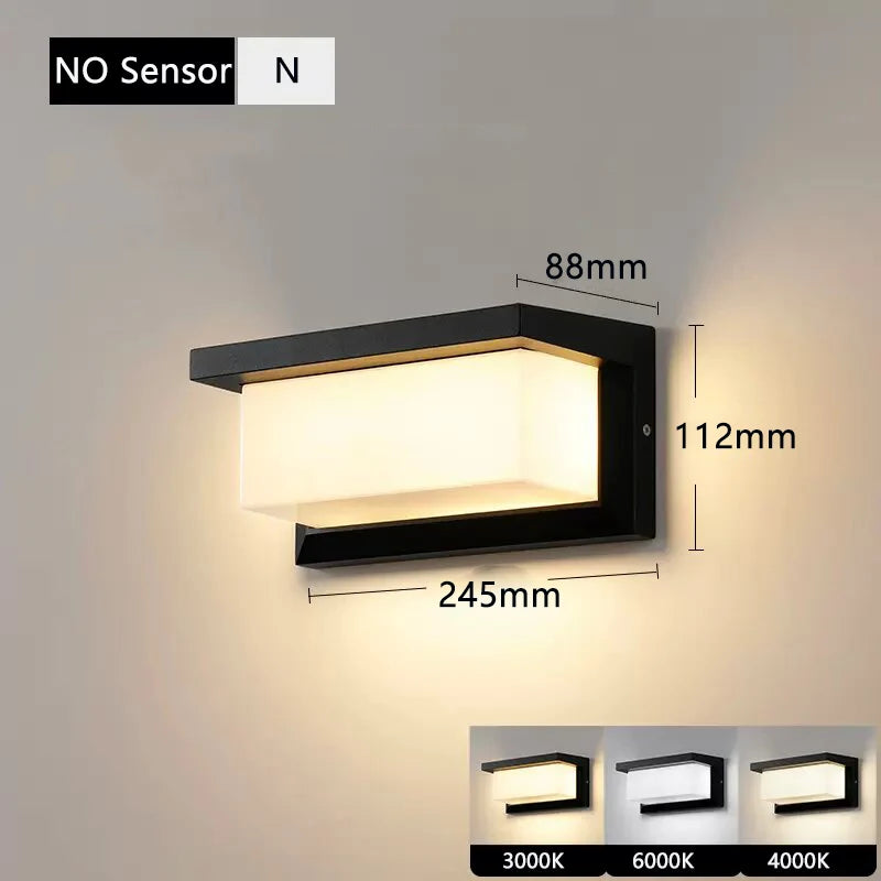 Motion Sensor Outdoor Wall Light LED Security Light Radar Sensor Waterproof IP65 Exterior Wall Sconce Porch Light Patio Light Garden Light Garage Light Front Door Light 20W AC 85-265V Auto On Off Dusk to Dawn