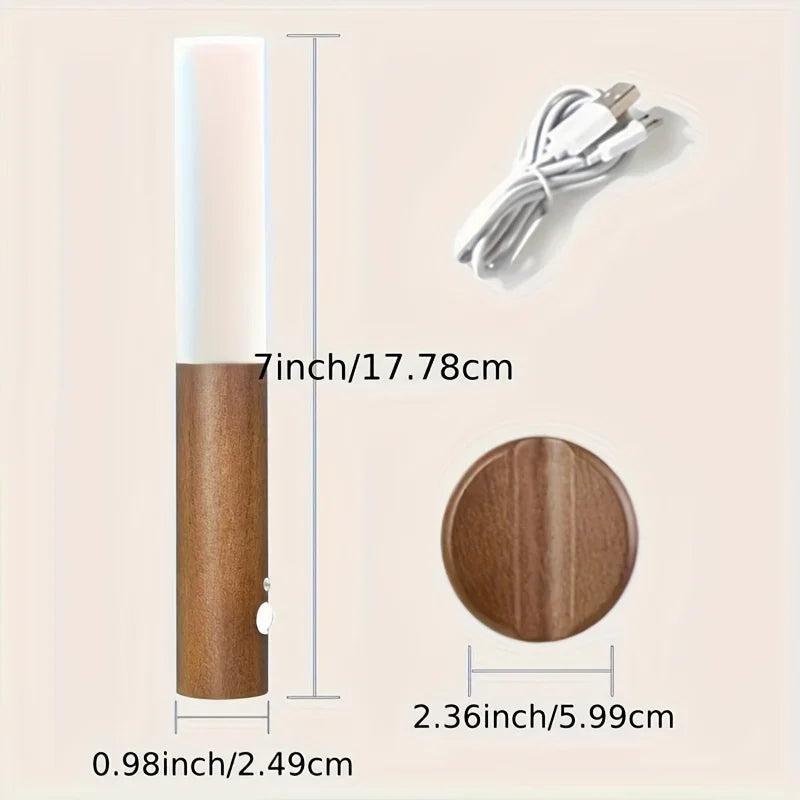 Motion Sensor Night Light LED Rechargeable Magnetic Wall Lamp Wireless Battery Operated Stick On Lights for Living room Hallway Bedroom Stairs Bathroom Cabinets Decor Kitchen Under Cabinet Light Warm White Dimmable USB Charging
