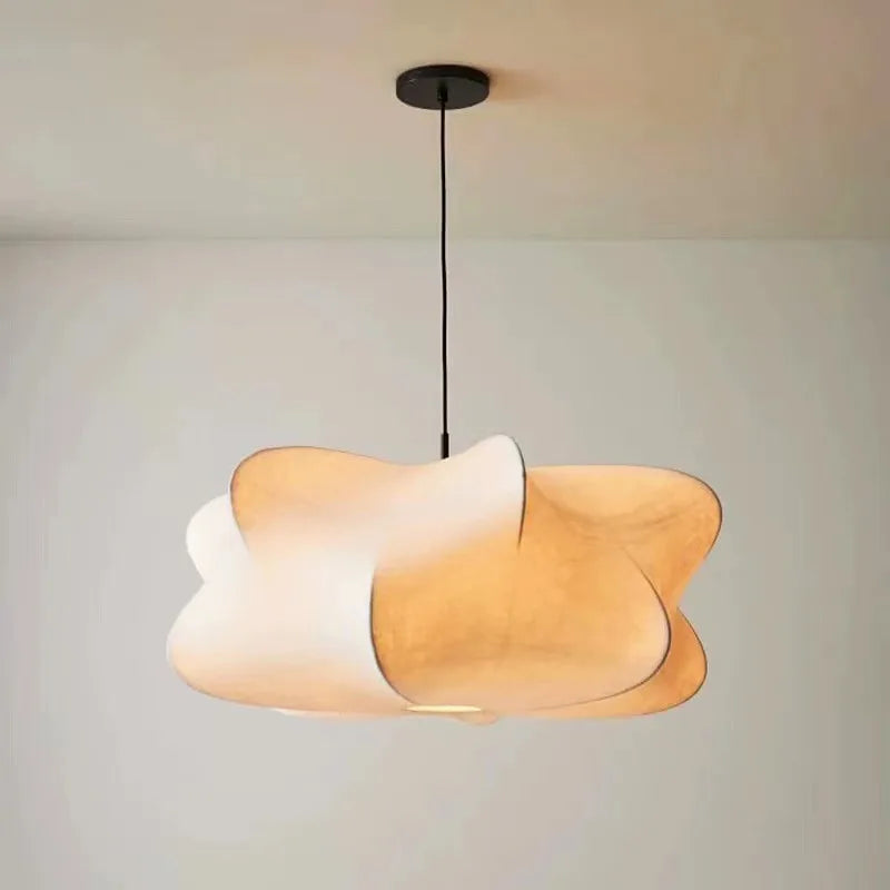 Japanese Wabi-Sabi Silk Pendant Lamp, Unique Artistic Lamp for Dining Room, Bedroom, Living Room, Tea Room