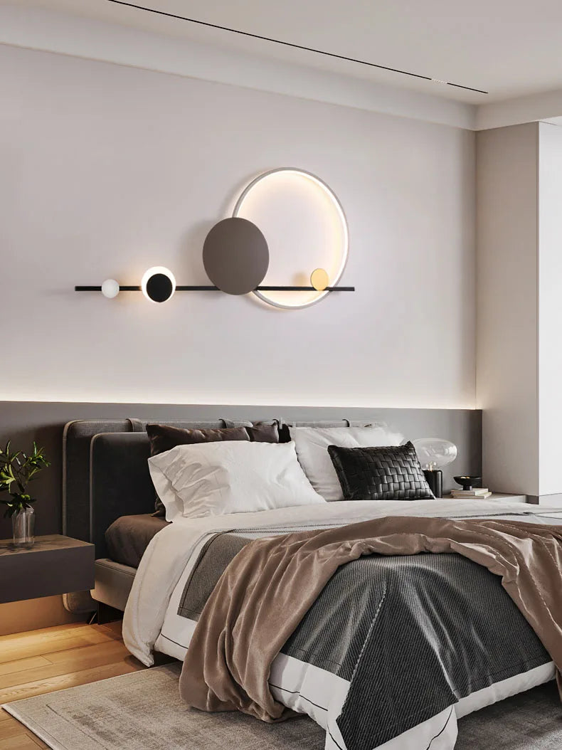 Modern Nordic Art Deco LED Wall Lamp 3000K Living Room Sofa Background Bedroom Bedside Hotel Hall Wall Lighting Creativity Decor