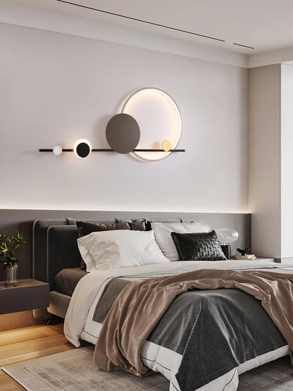 Modern Nordic Art Deco LED Wall Lamp 3000K Living Room Sofa Background Bedroom Bedside Hotel Hall Wall Lighting Creativity Decor